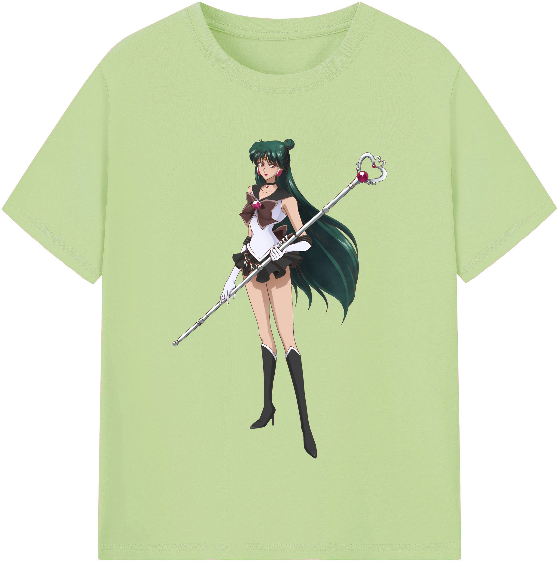 （画像用） 美少女戦士セーラームーン 冥王せつな Sailor Moon Meiou Setsuna 綿100％半袖Tシャツ（フロントプリント）